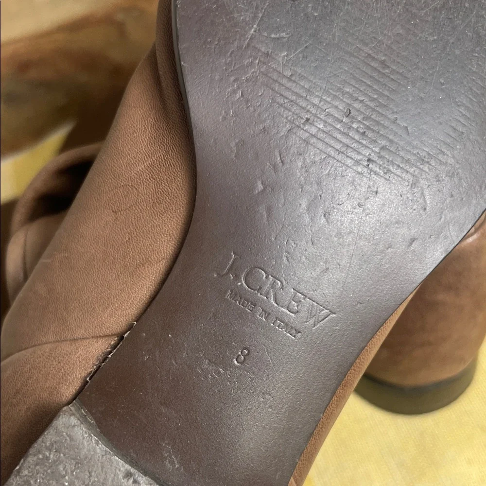 J. Crew Made in Italy  Brown Leather Combat Boots - Picture 13 of 13